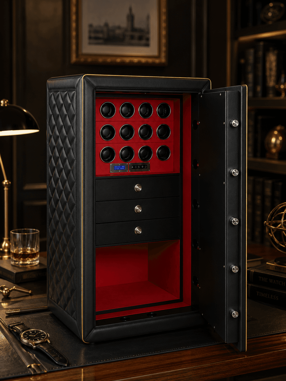 Robert Taylor Baron watch winder — 3-Drawer Safe.